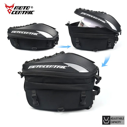 Motocentric Waterproof Motorcycle Tail Bag: High-Capacity, Multifunctional Rear Seat Backpack for Riders