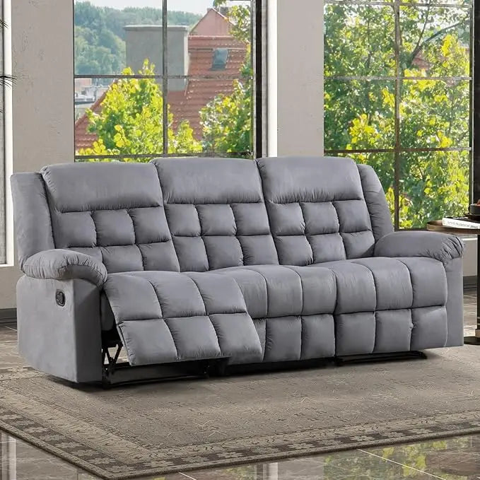 Manual Reclining Couch Sofa Set for Living Room, Include 1 Recliner Chair, 1 Loveseat Recliner Sofa and 1 3-Seat Reclining Sofa