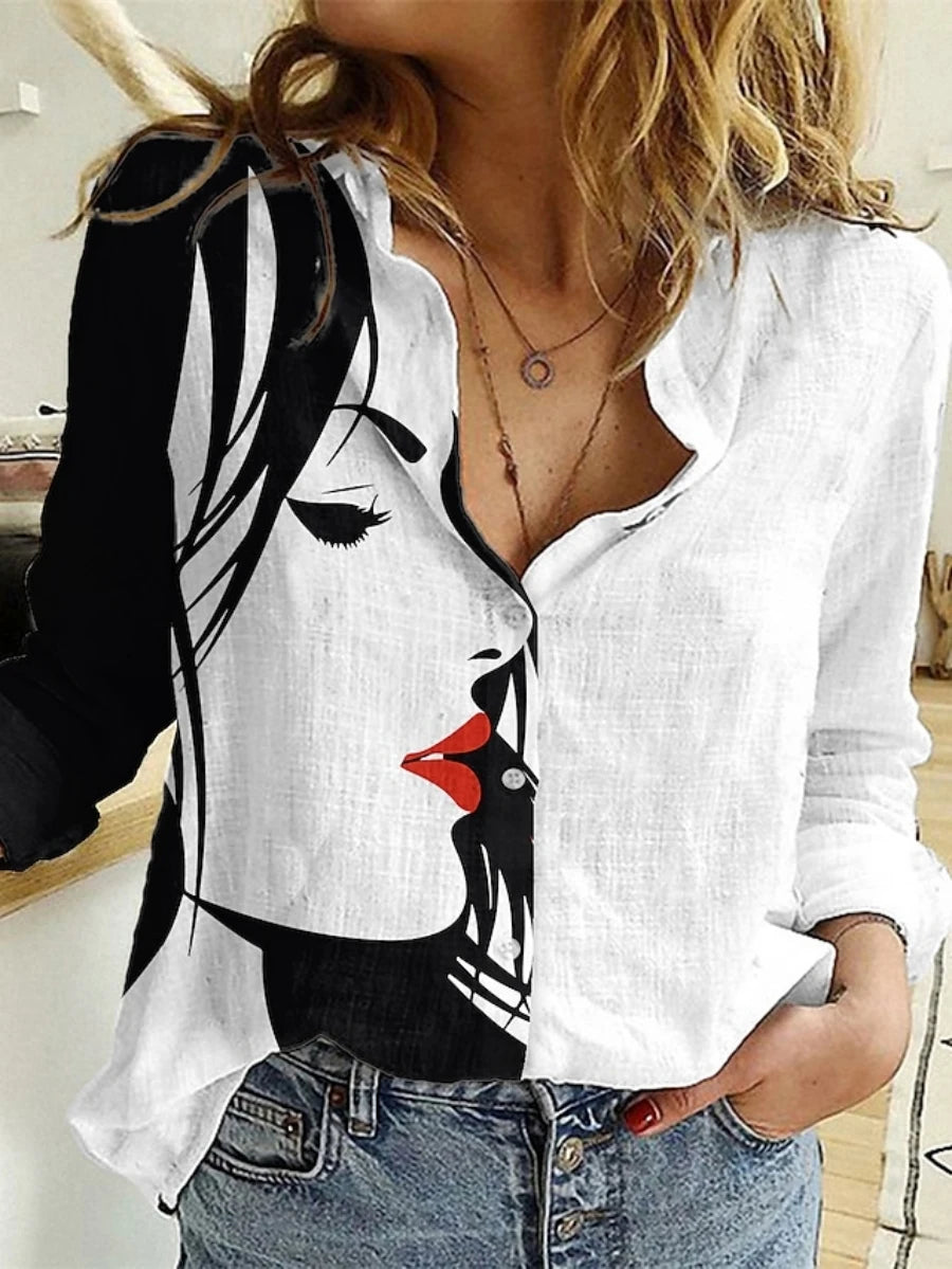 Temperament Loose Blouse Fashion Casual Woman Shirt Elegant Long Sleeve Shirt Woman Holiday Weekend Top