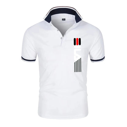 Polo antibolitas con solapa para hombre de verano: elegante, informal, de manga corta, de corte ajustado - Lumawear