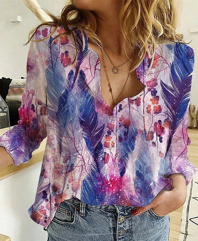 Temperament Loose Blouse Fashion Casual Woman Shirt Elegant Long Sleeve Shirt Woman Holiday Weekend Top