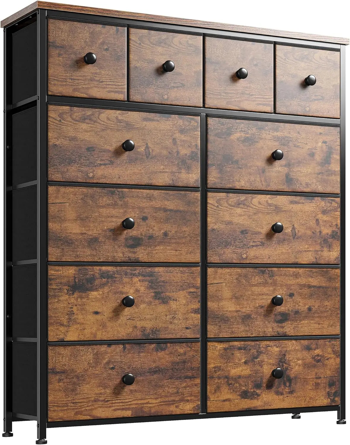 Dresser,Black Dresser for Bedroom with 12 Drawers Dressers & Chests of Drawers for Bedroom, Fabric Storage Dresser