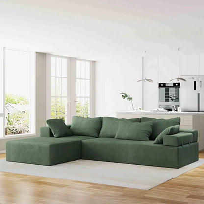 Modern L-Shape Sectional Upholstery Sofa: Comfy Deep Seat Floor Furniture with Freedom Combination for Living Room - Stylish and Versatile - Lumawear