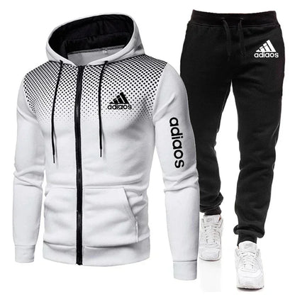 High quality autumn and winter fleece warm men's sportswear hoodie sweatpants two-piece suit fashion trendy sportswear