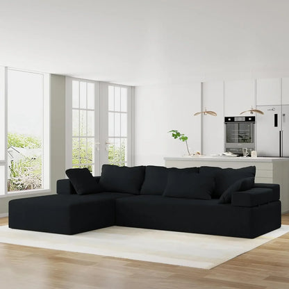 Modern L-Shape Sectional Upholstery Sofa: Comfy Deep Seat Floor Furniture with Freedom Combination for Living Room - Stylish and Versatile - Lumawear