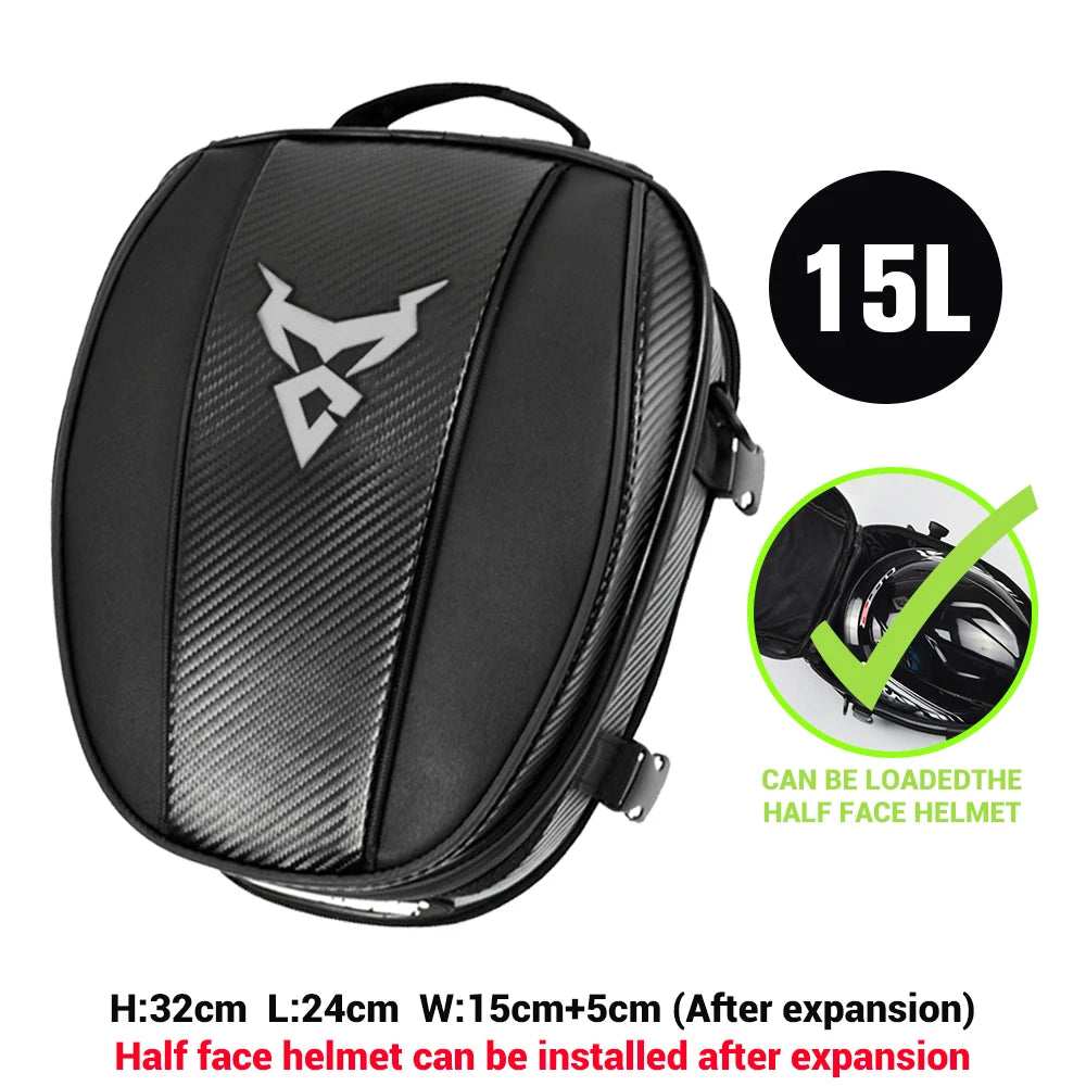 Motocentric Waterproof Motorcycle Tail Bag: High-Capacity, Multifunctional Rear Seat Backpack for Riders