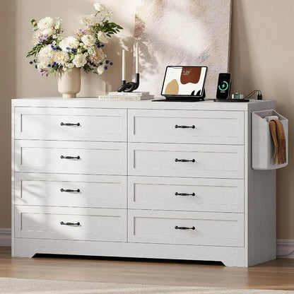 White 8 Drawer Dresser