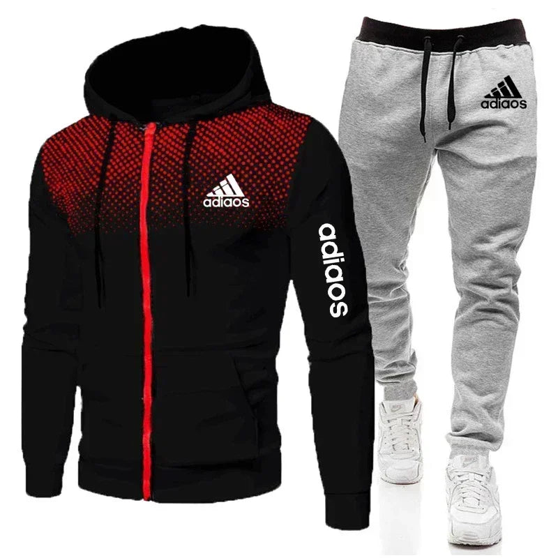 High quality autumn and winter fleece warm men's sportswear hoodie sweatpants two-piece suit fashion trendy sportswear