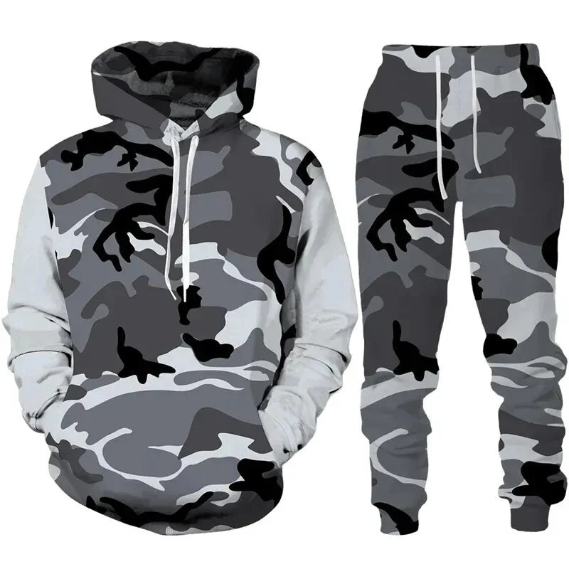 2024 New Camouflage Hoodie Pant Suit 3D Printed Casual Men Women High Quality Tracksuit Outfits Fashion Men's Clothing 2pcs Sets