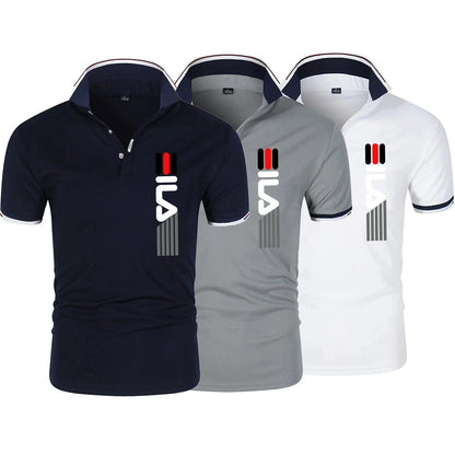 Polo antibolitas con solapa para hombre de verano: elegante, informal, de manga corta, de corte ajustado - Lumawear