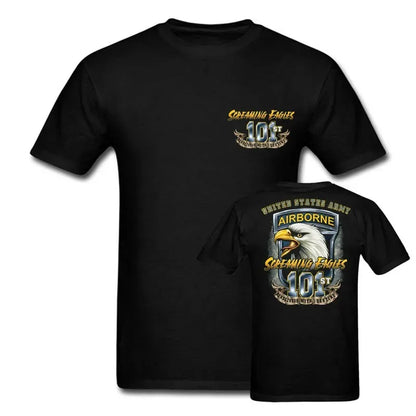 US 101st Airborne Classic T-Shirt: Hochwertiges Rundhals-T-Shirt aus Baumwolle mit beidseitigem Design – Lässiges Geschenk für Männer – Lumawear