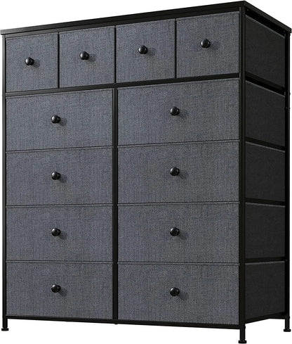 Dresser,Black Dresser for Bedroom with 12 Drawers Dressers & Chests of Drawers for Bedroom, Fabric Storage Dresser