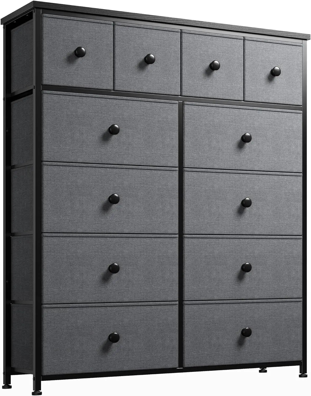 Dresser,Black Dresser for Bedroom with 12 Drawers Dressers & Chests of Drawers for Bedroom, Fabric Storage Dresser