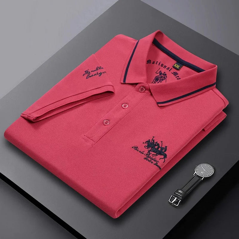 Nuevas camisetas polo bordadas de verano para hombre, camisa de manga corta, camiseta de lujo informal con solapa, camiseta ligera y transpirable para hombre