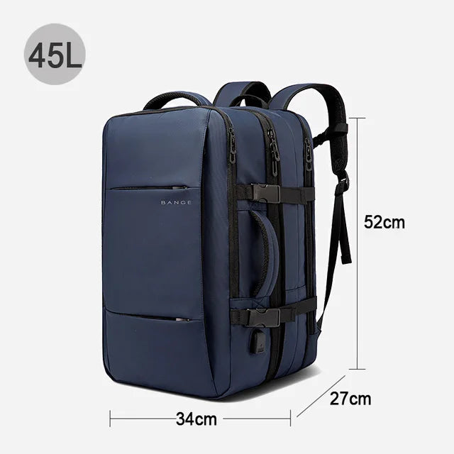 Mochila expandible impermeable para hombre BANGE: bolsa para computadora portátil de 17,3 pulgadas con gran capacidad para caminatas y viajes