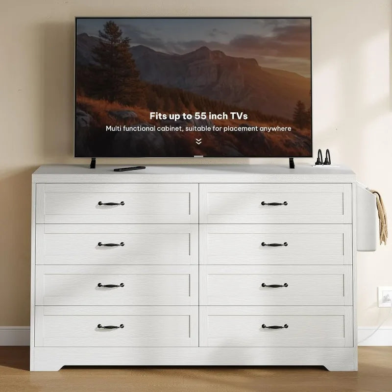 White 8 Drawer Dresser