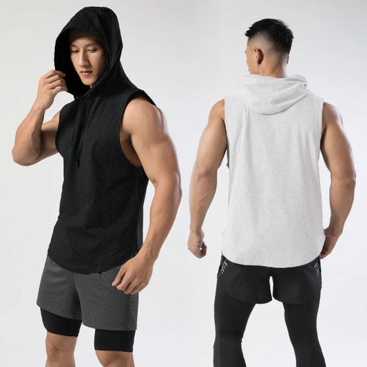 Einfarbige Tanktops für Herren: Ärmellose Kapuzenwesten für den Hip-Hop-Stil – Trendy T-Shirts für Männer – Lumawear