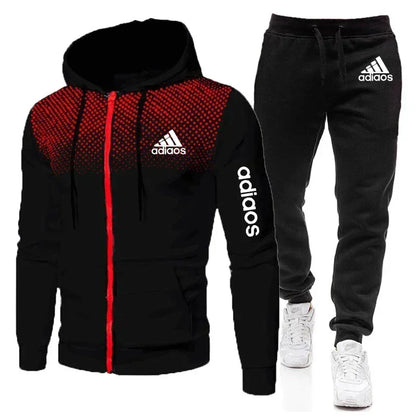 High quality autumn and winter fleece warm men's sportswear hoodie sweatpants two-piece suit fashion trendy sportswear