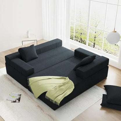 Modern L-Shape Sectional Upholstery Sofa: Comfy Deep Seat Floor Furniture with Freedom Combination for Living Room - Stylish and Versatile - Lumawear