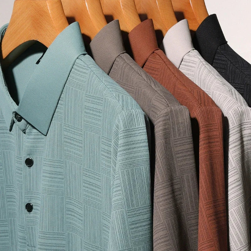 Neues bedrucktes Business-Casual-Poloshirt für Herren: Modische kurze Ärmel für Komfort und Atmungsaktivität – Lumawear