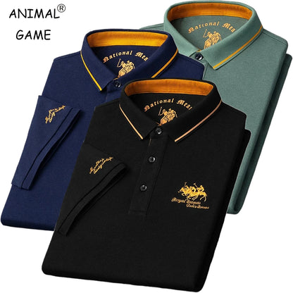 Nuevas camisetas polo bordadas de verano para hombre, camisa de manga corta, camiseta de lujo informal con solapa, camiseta ligera y transpirable para hombre