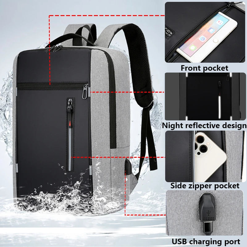 La mejor mochila de negocios impermeable para hombres, mochilas escolares con puerto USB, mochila para portátil de 15,6 pulgadas, mochilas de gran capacidad para hombres, mochilas