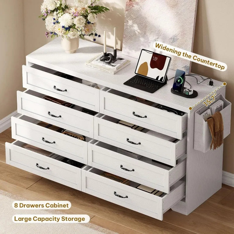 White 8 Drawer Dresser